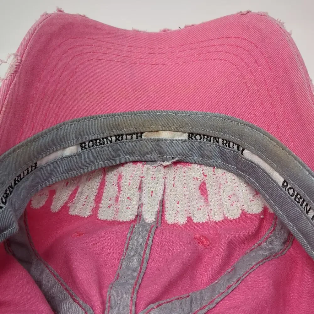 Robin Ruth Baseball Cap Pink One Size San Francisco Distressed Strapback hat